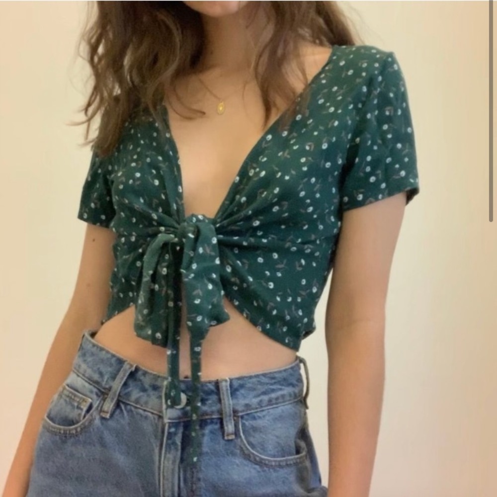 Brandy Melville Floral Wrap Top